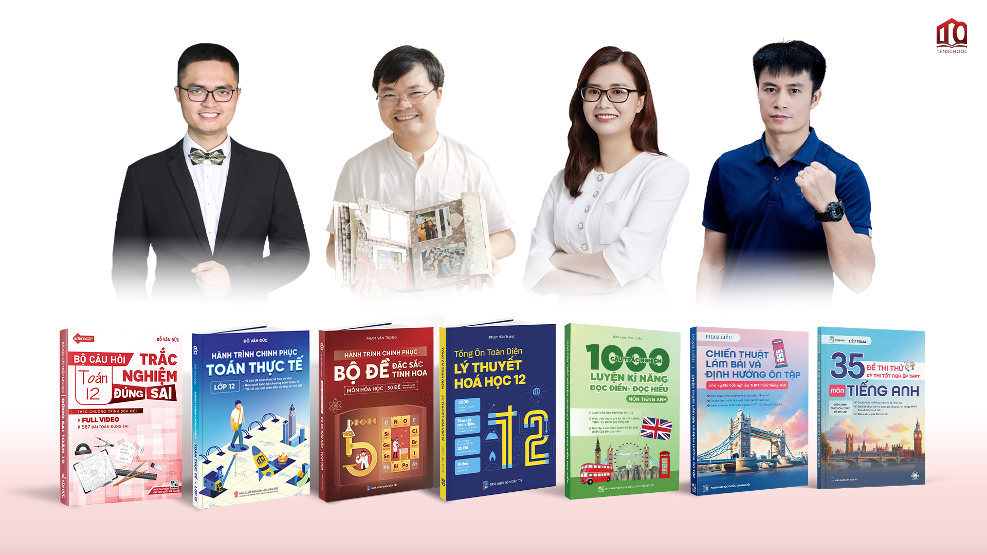 TensBook - Banner các đầu sách và ảnh thầy cô